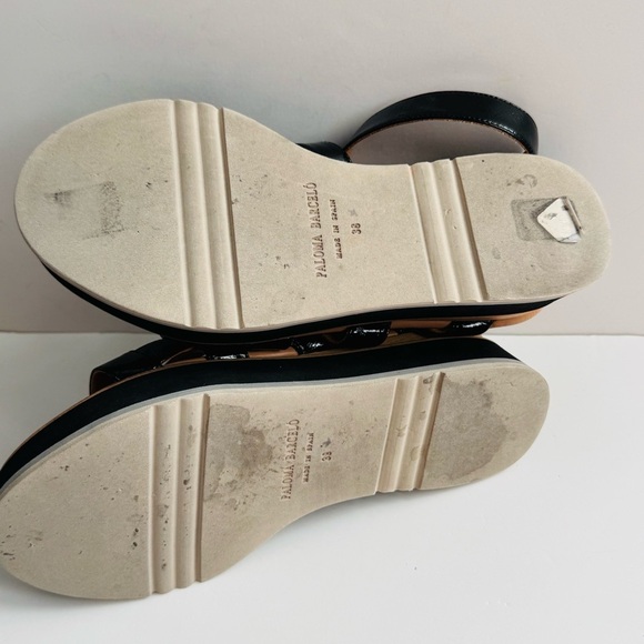 Paloma Barcelo Jurva Black and Tan Platform Sandals 38 (size 7.5-8 US) - Picture 9 of 12